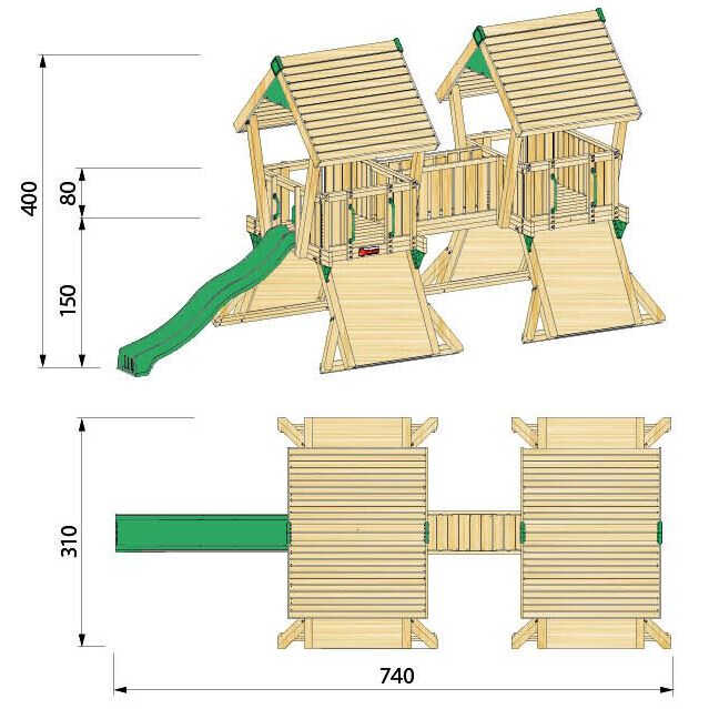 Πύργος Παιδικής Χαράς Q4 Τεχνικά Χαρακτηριστικά